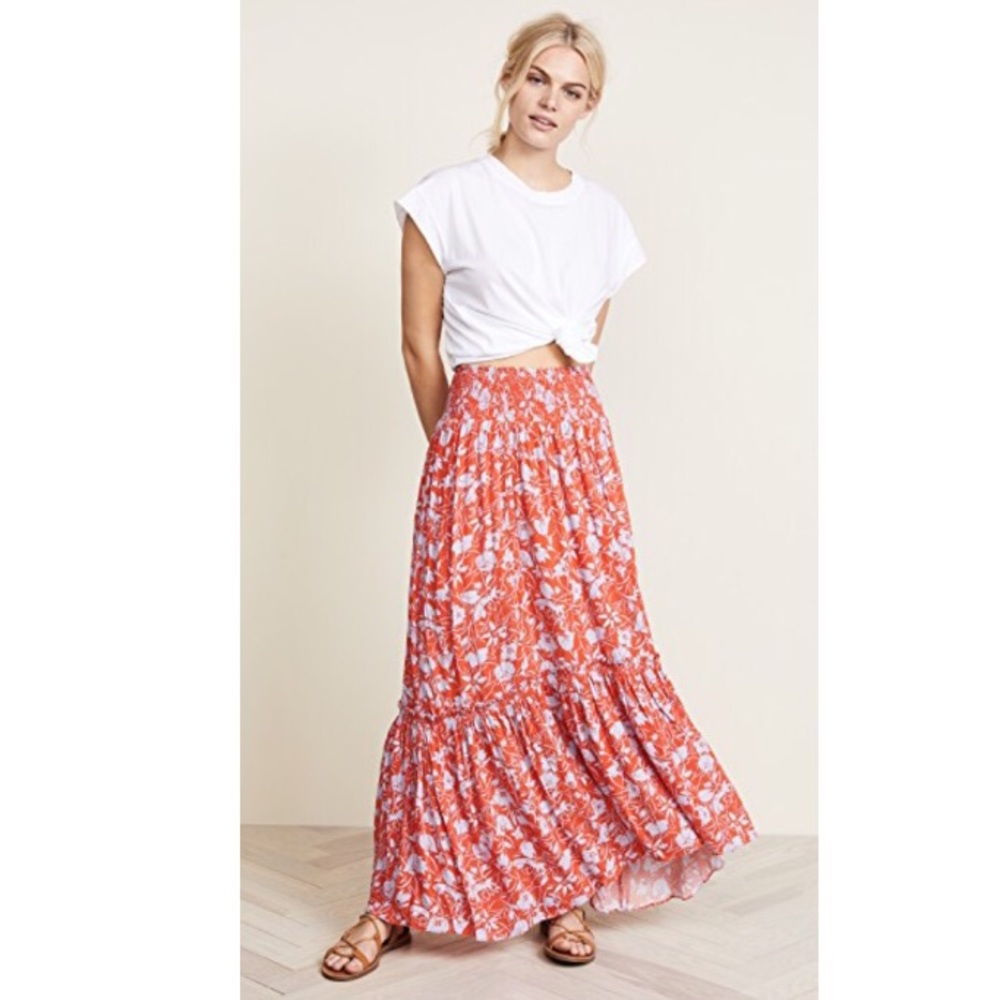 Free People Tiered Smocked Maxi Skirt - Picture 3 of 8